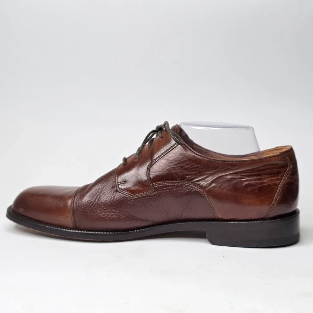 Bostonian Luxe Oxford Men's Shoes Size 9.5 W Brown‎ Leather Dress Lace Up Italy